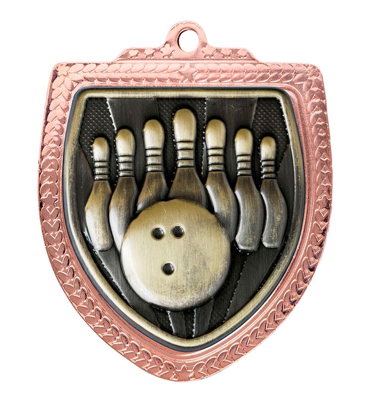 Shield Ten Pin Bowling Gold Medal 80mm